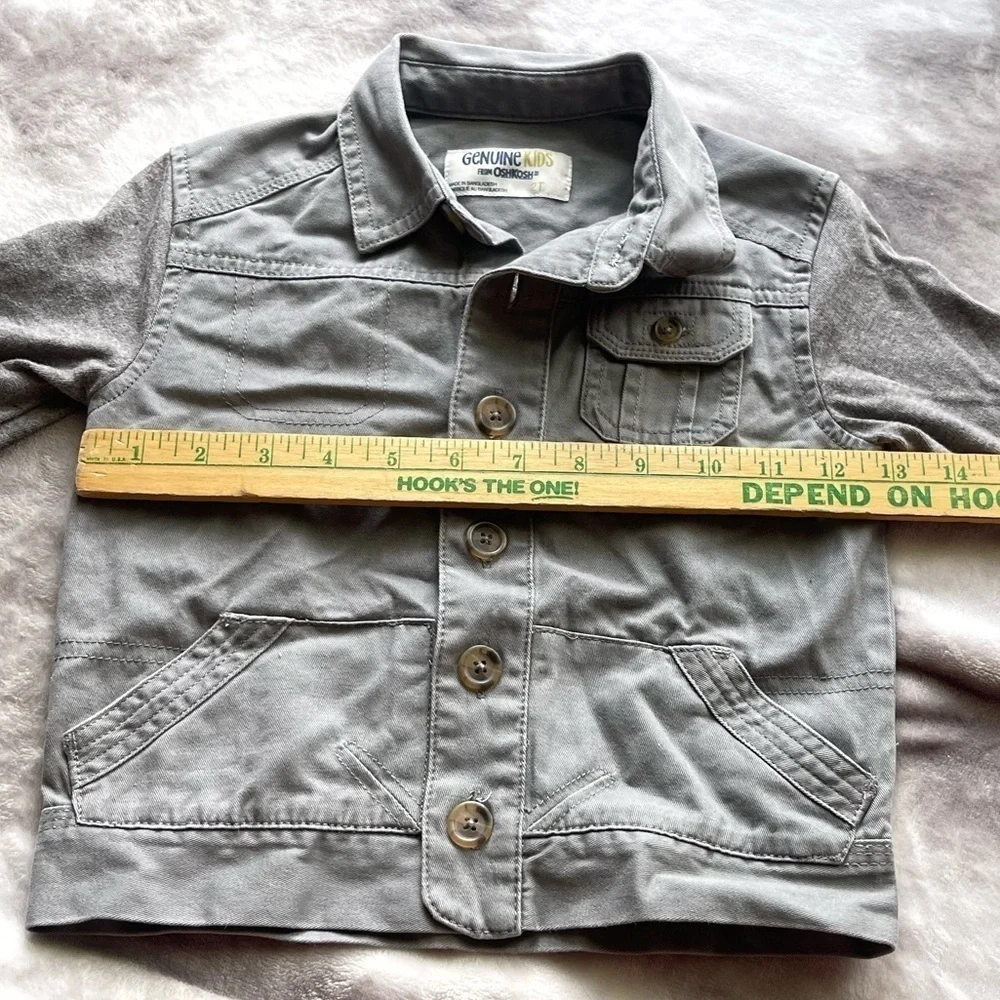 Oshkosh genuine kids nwt gray cotton utility jacket